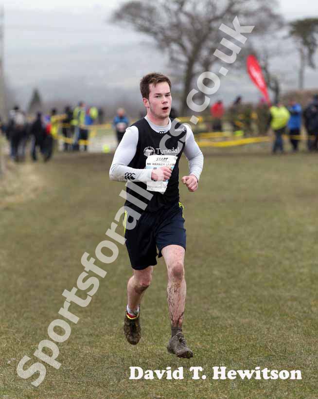 Alistair Maxwell-Gray (Tynedale) on his way to winning the under-13 boys, NEHL, Prudhoe.